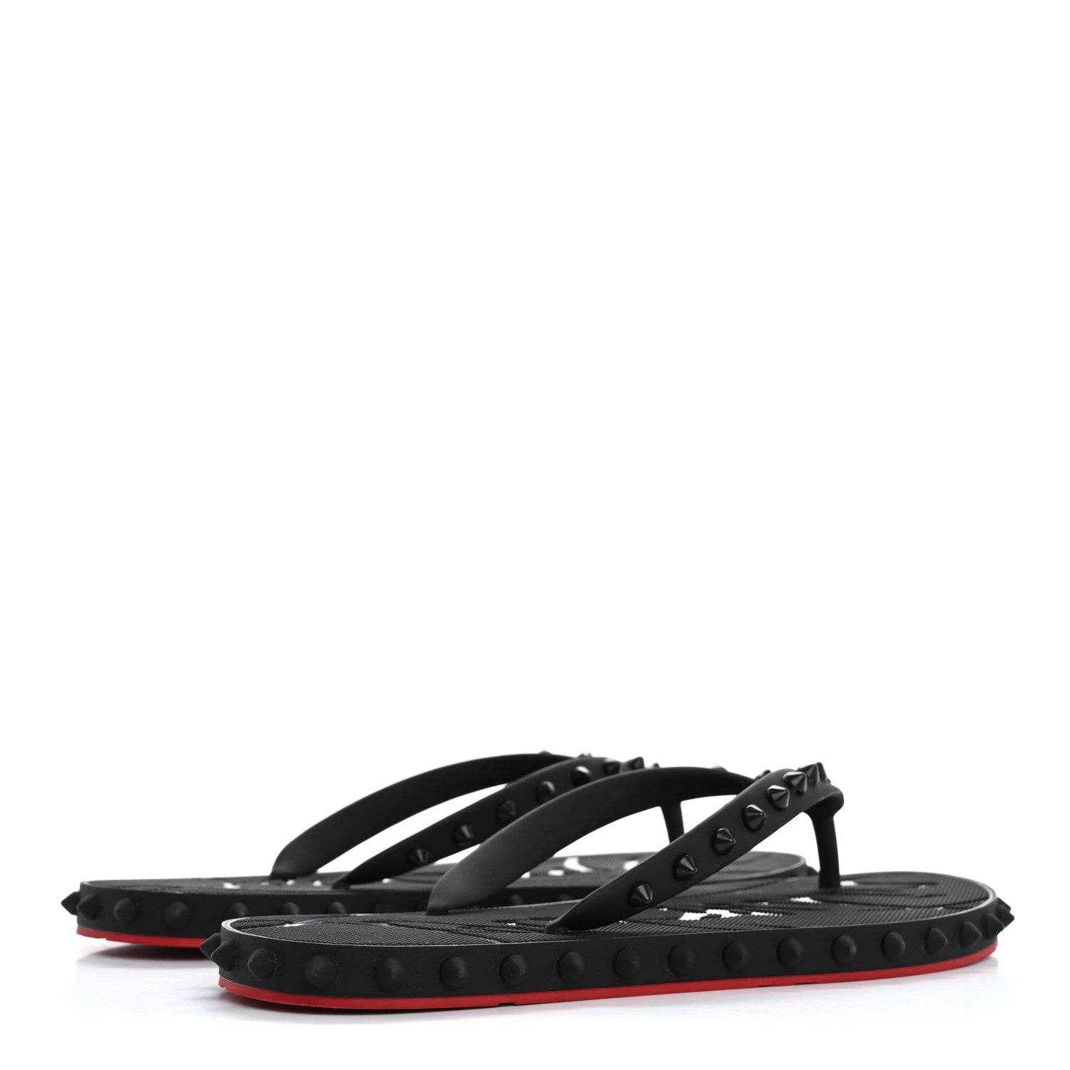 Christian Louboutin Rubber Spike Loubi Donna Flip Flop 37 Black 5 of 10
