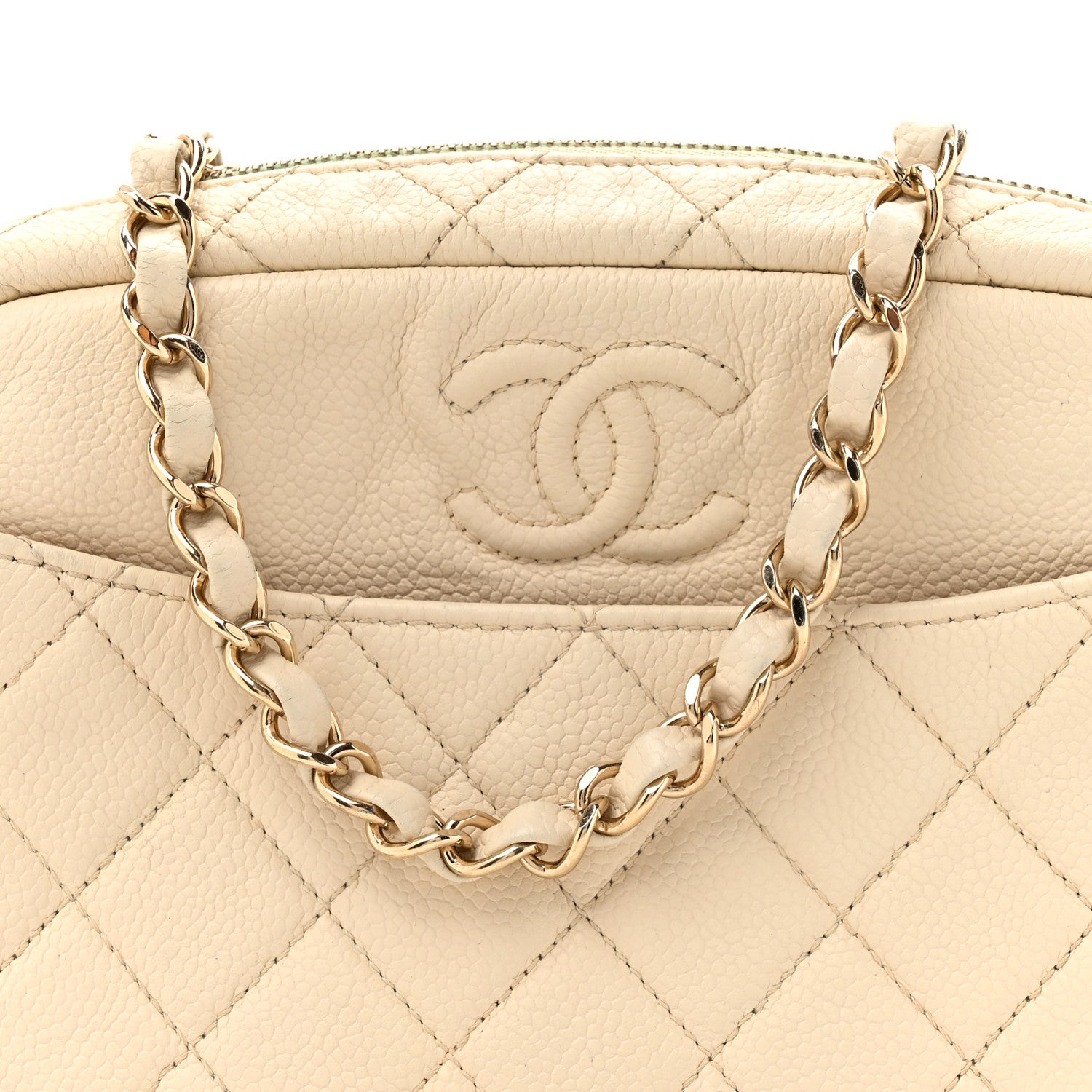 Chanel Caviar Flat Quilted Small Coco Tassel Camera Case White 7 of 10