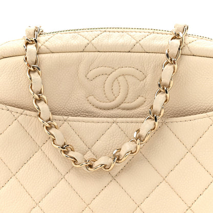Chanel Caviar Flat Quilted Small Coco Tassel Camera Case White 7 of 10