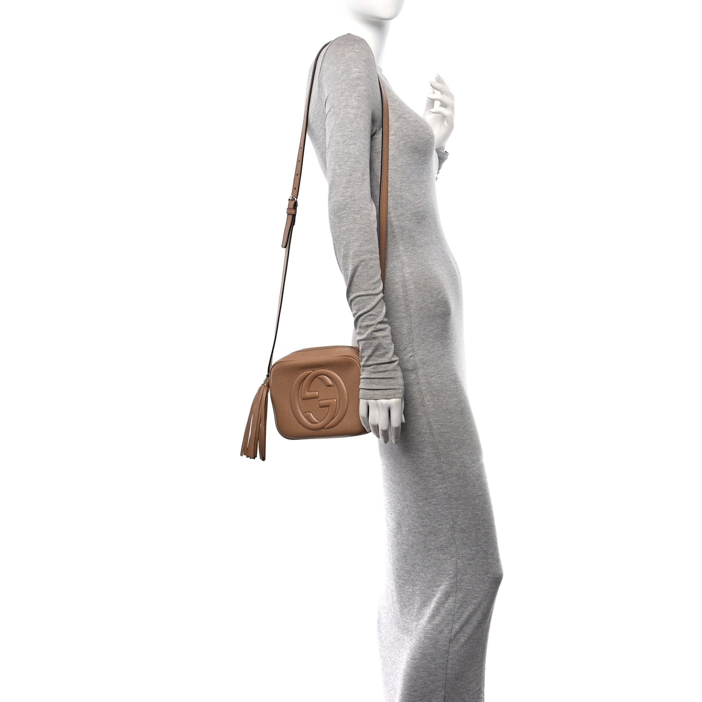 Pebbled Calfskin Small Soho Disco Bag Camelia