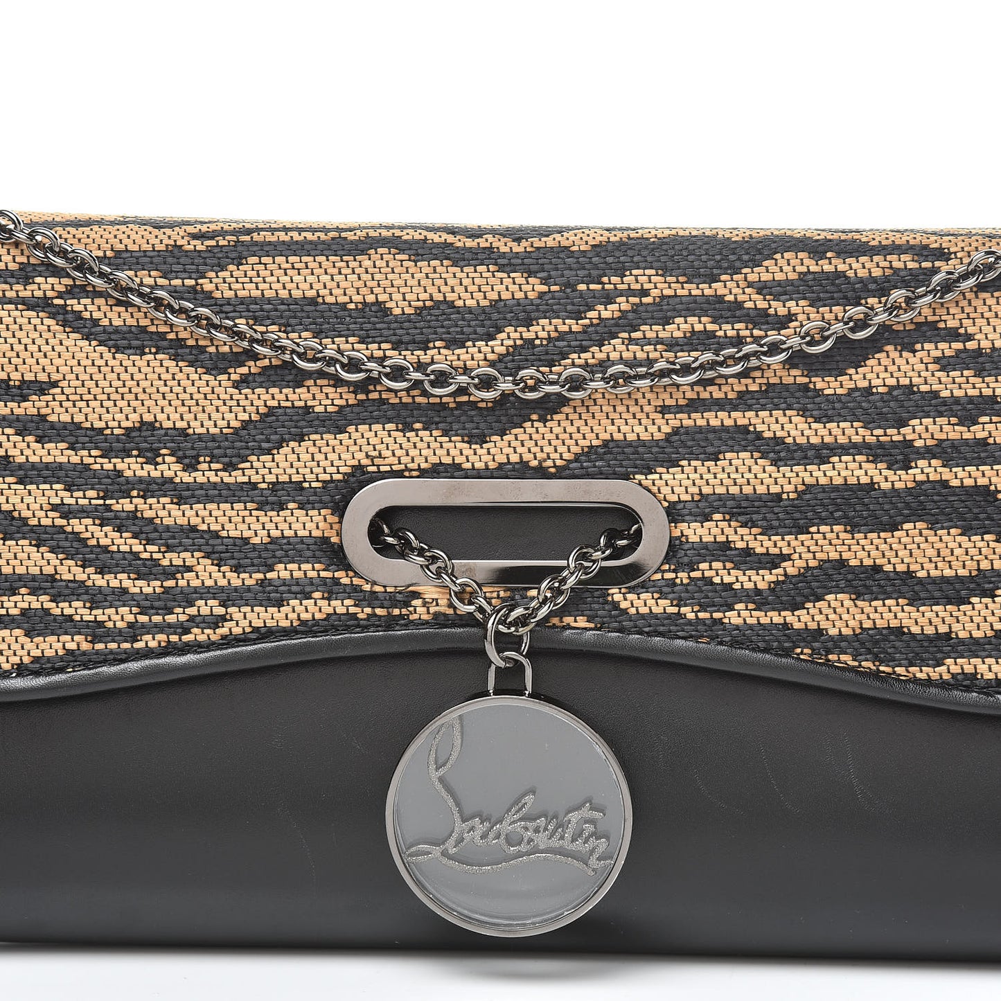 Calfskin Panama Tiger Riviera Clutch Black