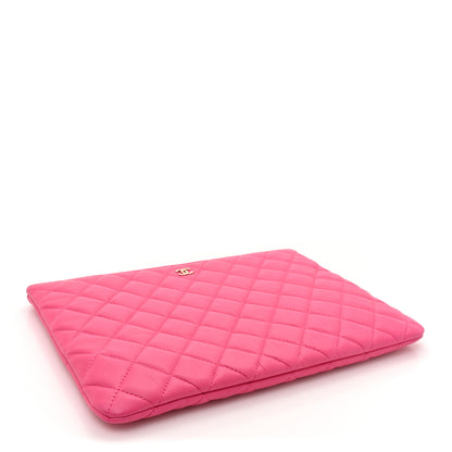 Chanel Lambskin Quilted Medium Cosmetic Case Dark Pink 4 of 10