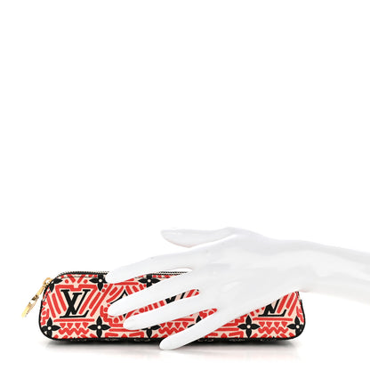 Louis Vuitton Monogram Giant Crafty Elizabeth Pencil Pouch Creme Rouge Black 2 of 8