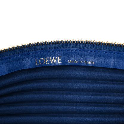 Loewe Lambskin Pleated Bracelet Pouch Shoulder Bag Royal Blue 6 of 9