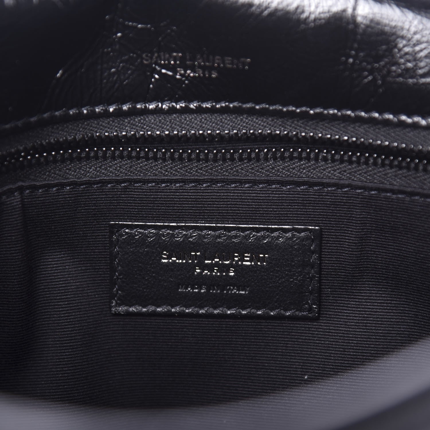Saint Laurent Crinkled Calfskin Matelasse Monogram Medium Niki Chain Satchel Black 7 of 10