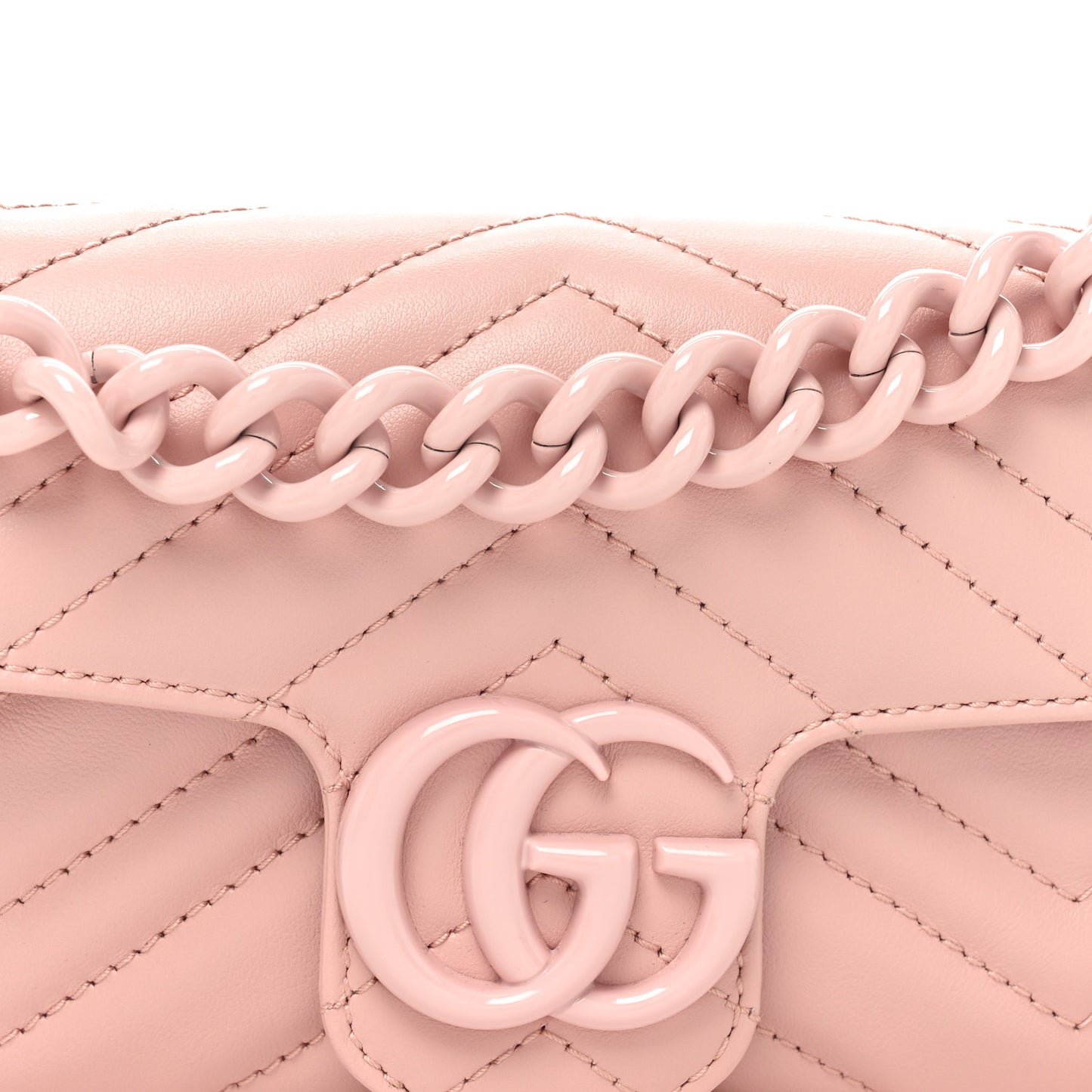 Calfskin Matelasse Monochrome GG Marmont Chain Belt Bag Perfect Pink