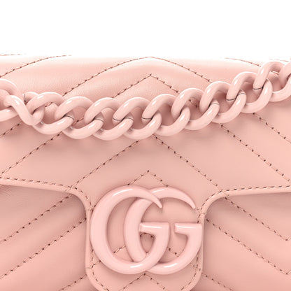 Gucci Calfskin Matelasse Monochrome GG Marmont Chain Belt Bag Perfect Pink 8 of 11