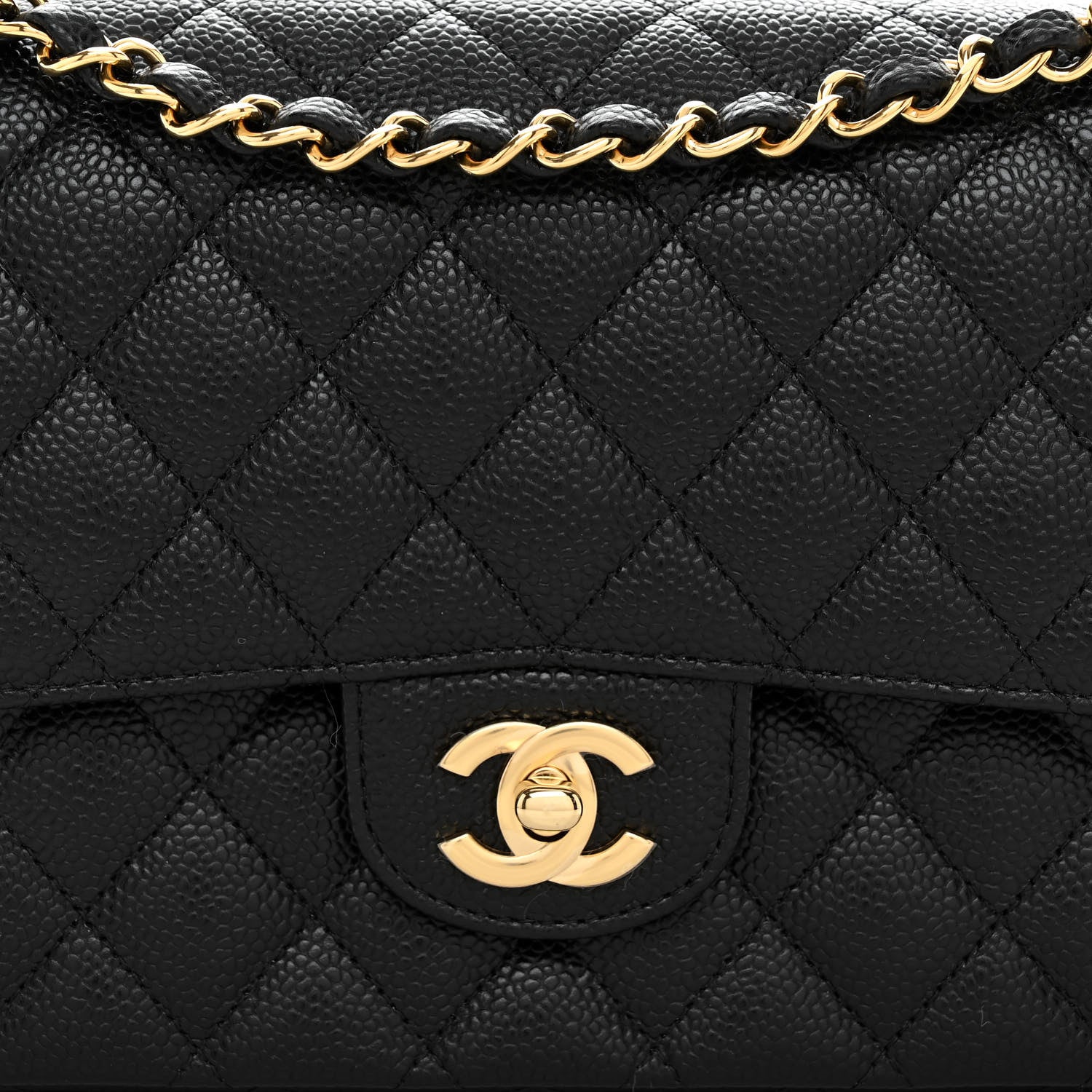 Chanel Caviar Quilted Medium Double Flap Black 8 of 11