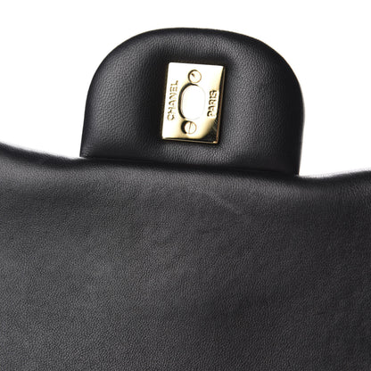 Chanel Lambskin Quilted Jumbo Double Flap Black 11 of 14
