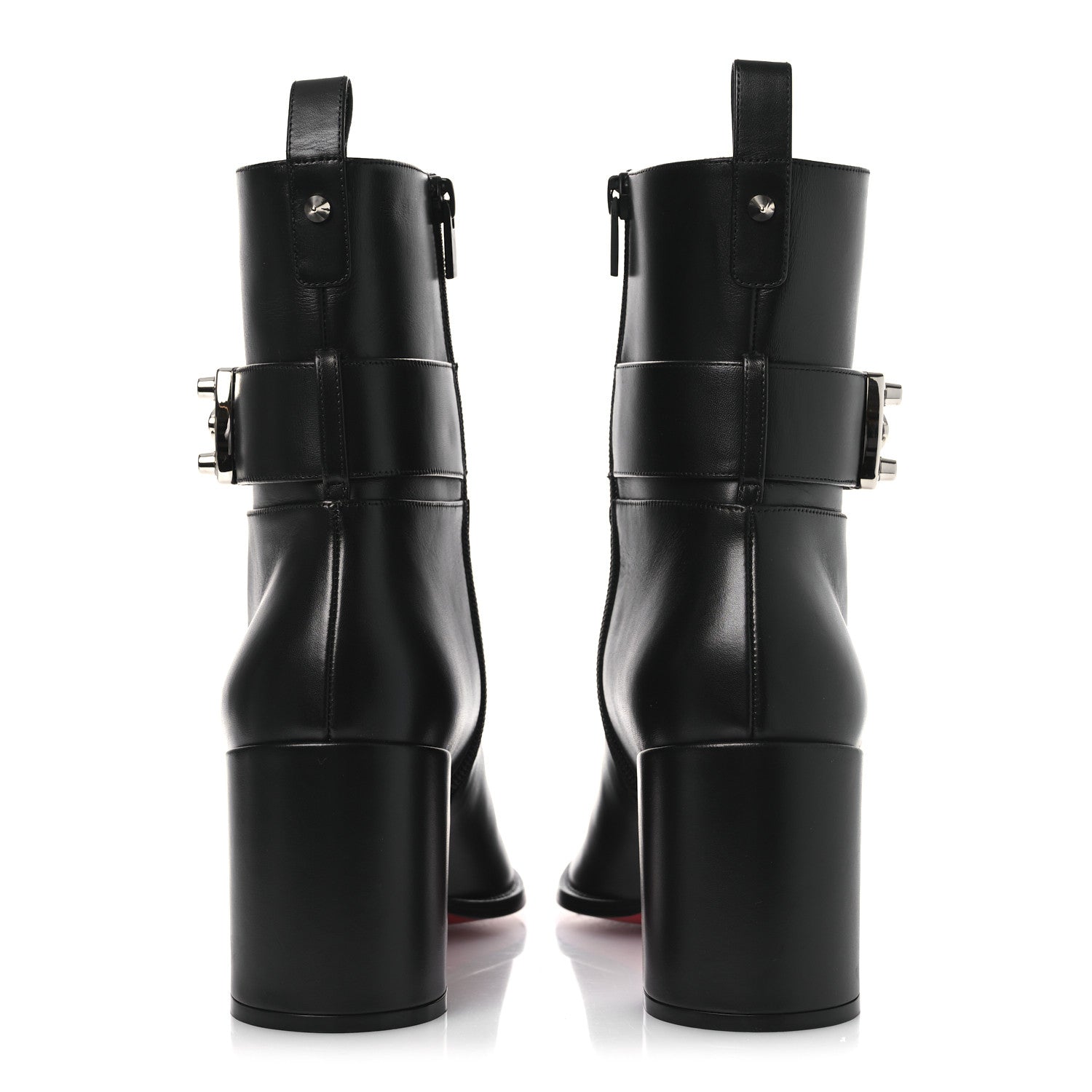 Christian Louboutin Calfskin Lock Booty 70 Ankle Boots 41 Black 6 of 9