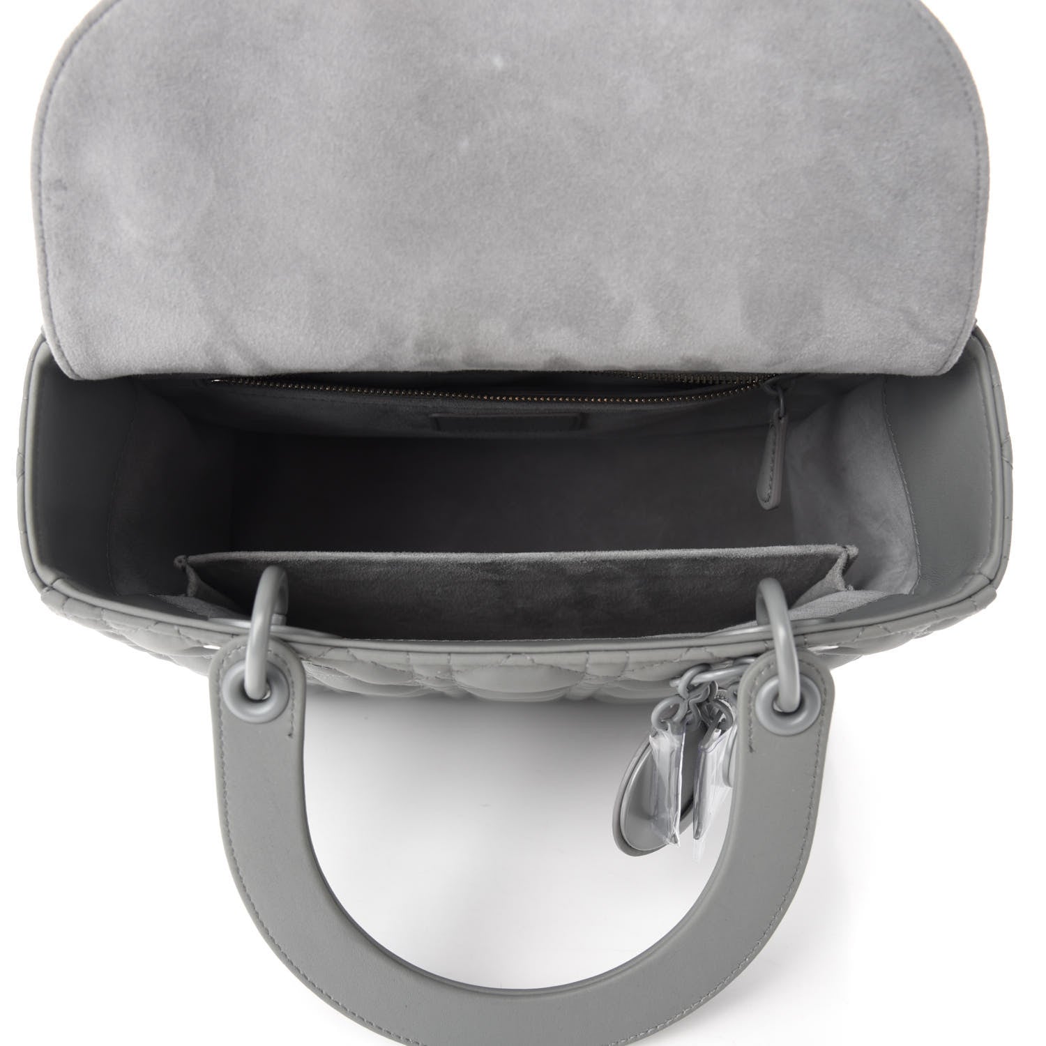 Christian Dior Ultra Matte Calfskin Cannage Medium Lady Dior Grey Stone 5 of 10