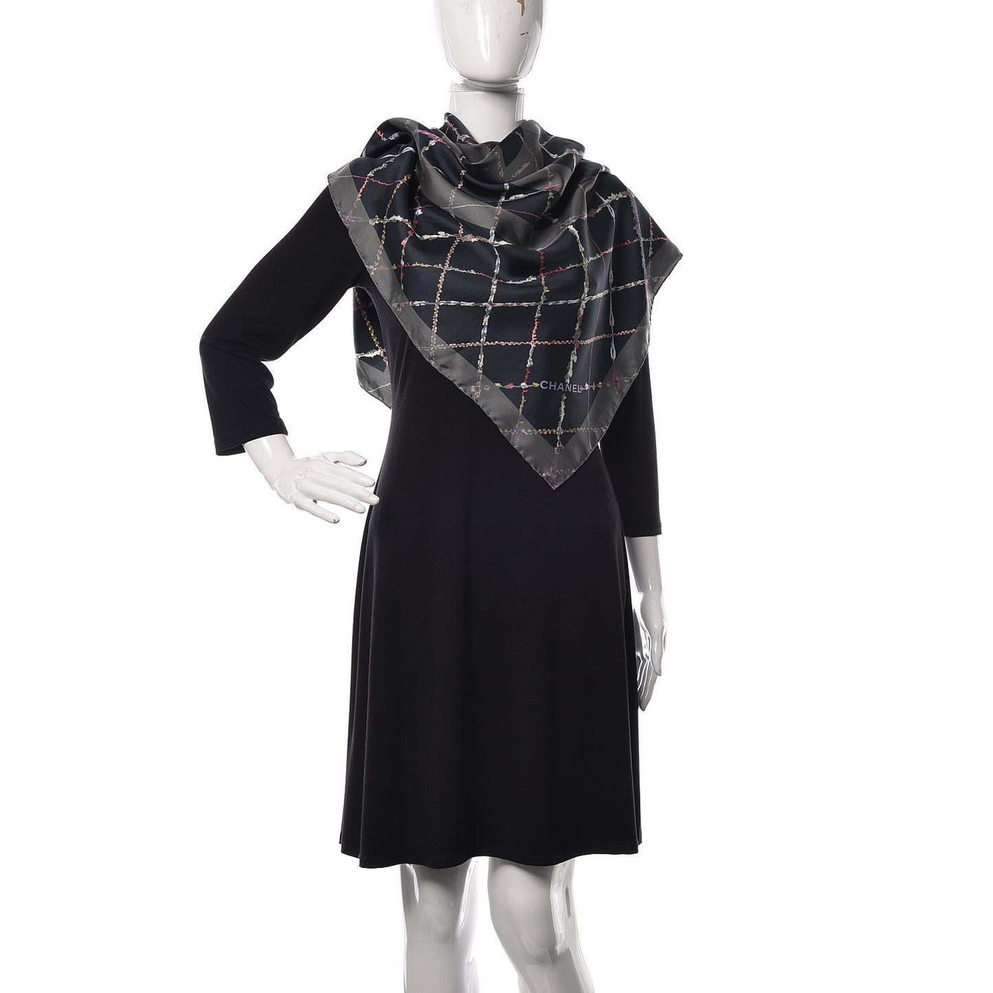 Silk Twill CC Scarf Grey
