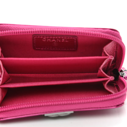 Chanel Metallic Patent Quilted Zip Around Boy Coin Purse Wallet Fuchsia 5 of 7