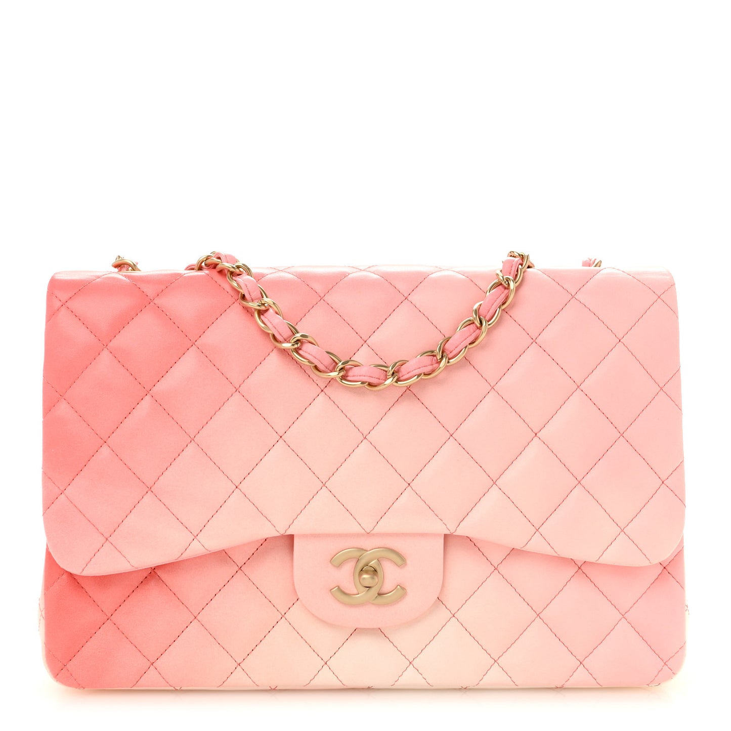 Lambskin Degrade Quilted Maxi Single Flap Pink