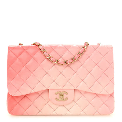 Chanel Lambskin Degrade Quilted Maxi Single Flap Pink 1 of 12