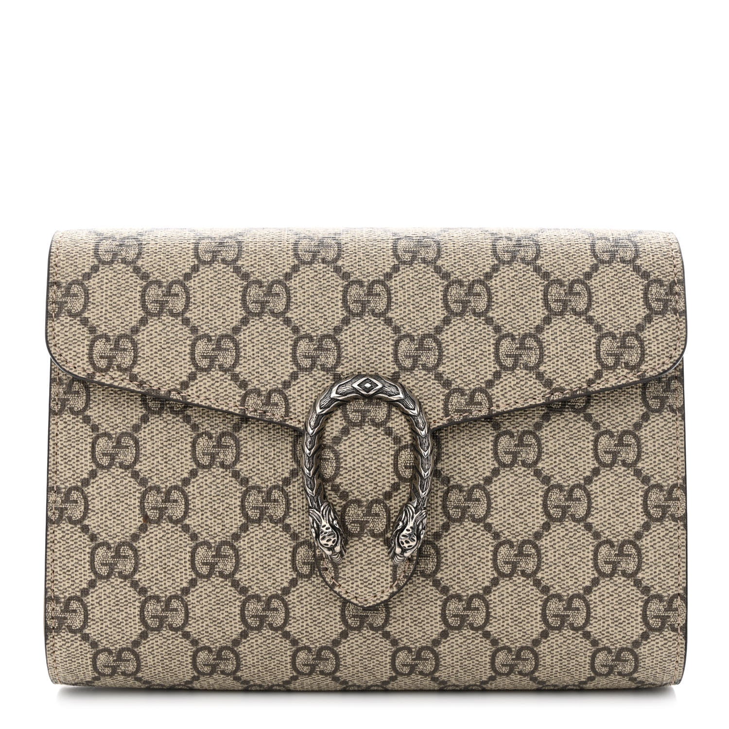 Gucci GG Supreme Monogram Dionysus Clutch Taupe 1 of 10
