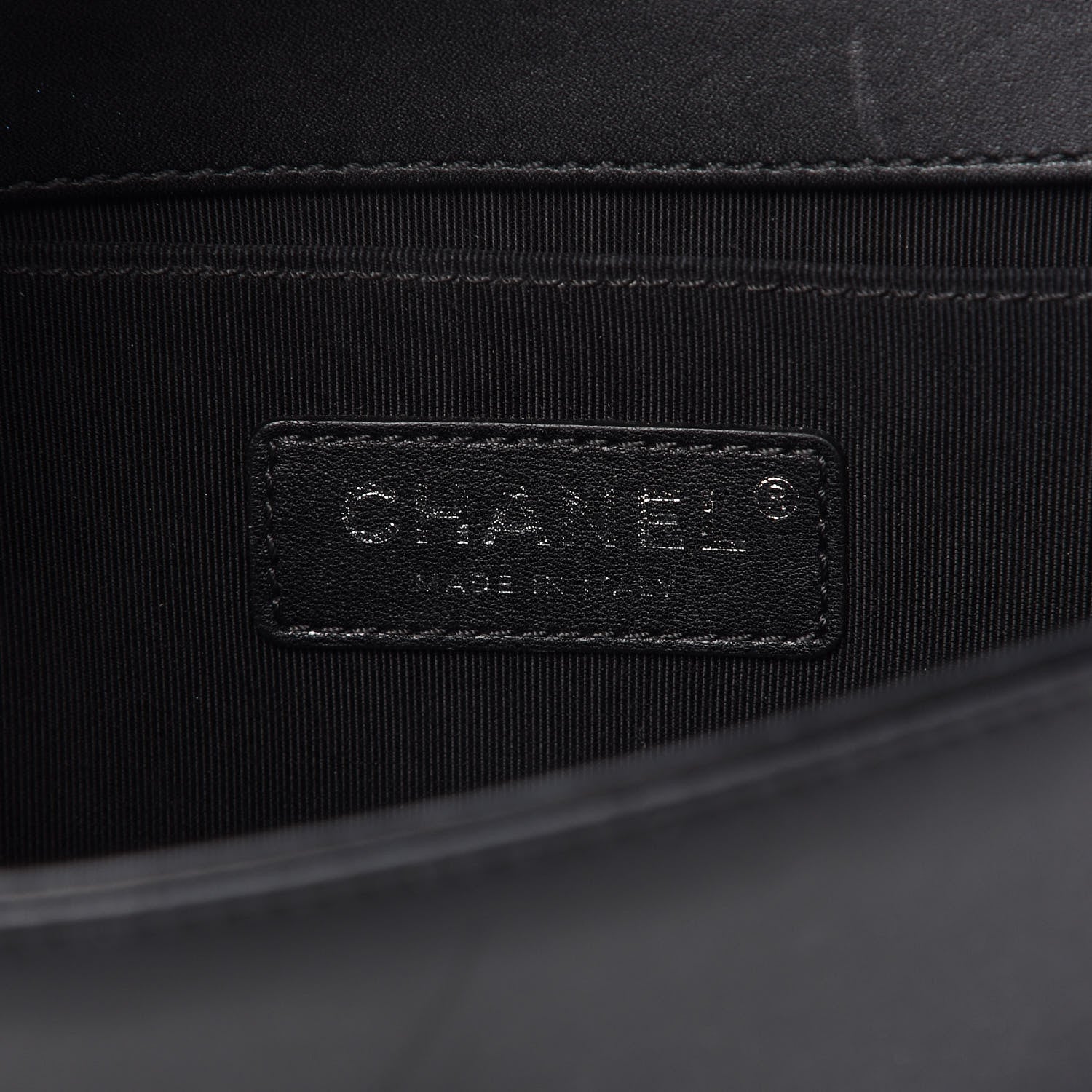 Chanel Calfskin Painted Chevron Embossed Small Boy Flap Black 8 of 10