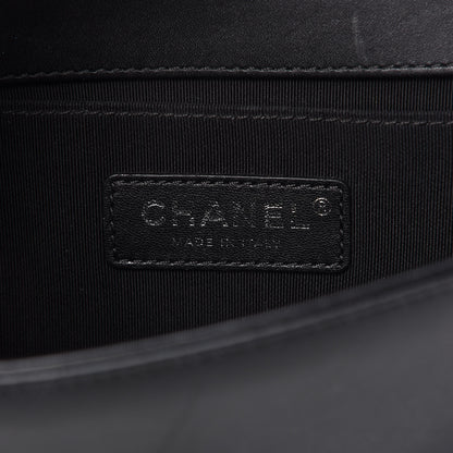 Chanel Calfskin Painted Chevron Embossed Small Boy Flap Black 8 of 10