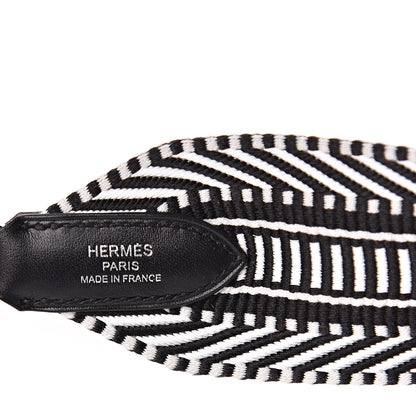 Hermes Toile Swift 50mm Sangle Cavale Shoulder Strap Black Ecru 3 of 4