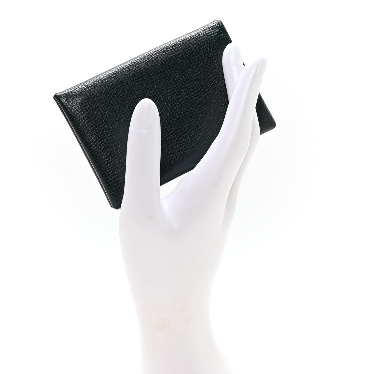 Hermes Epsom Horseshoe Calvi Card Case Vert Cypress Capucine 2 of 7