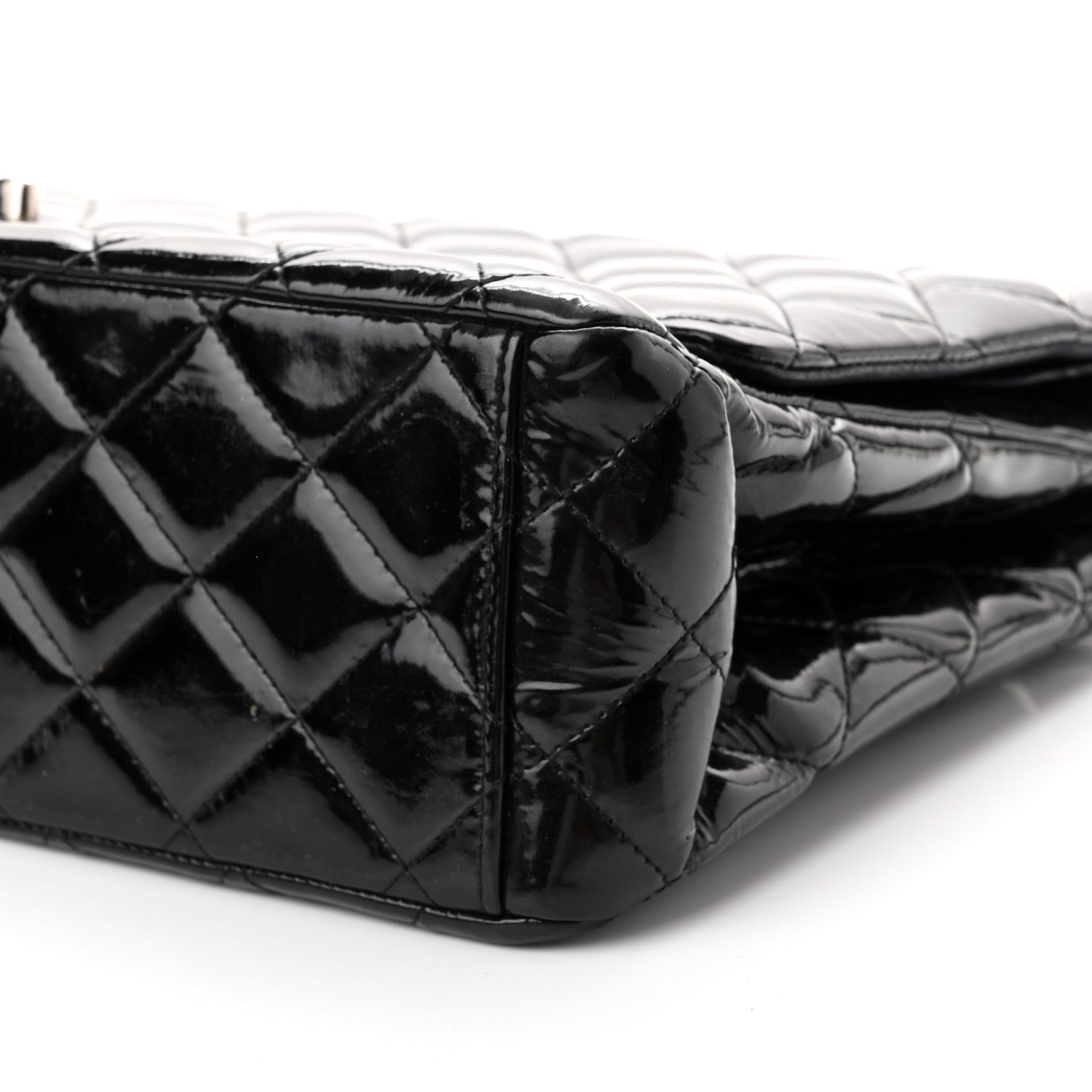 Chanel Patent Quilted Maxi Double Flap Black 9 of 10