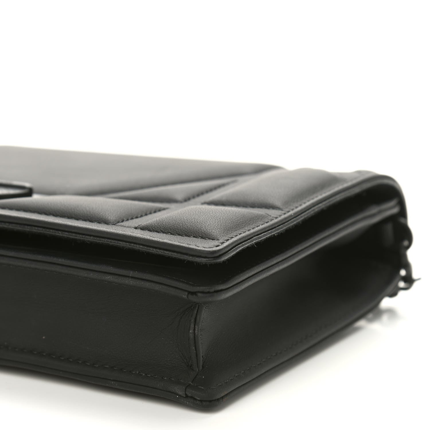 Christian Dior Ultra Matte Calfskin Diorama Wallet on Chain Pouch Black 6 of 9