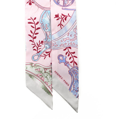 Hermes Silk Etriers Remix Twilly Rose Pale Bordeaux 2 of 4