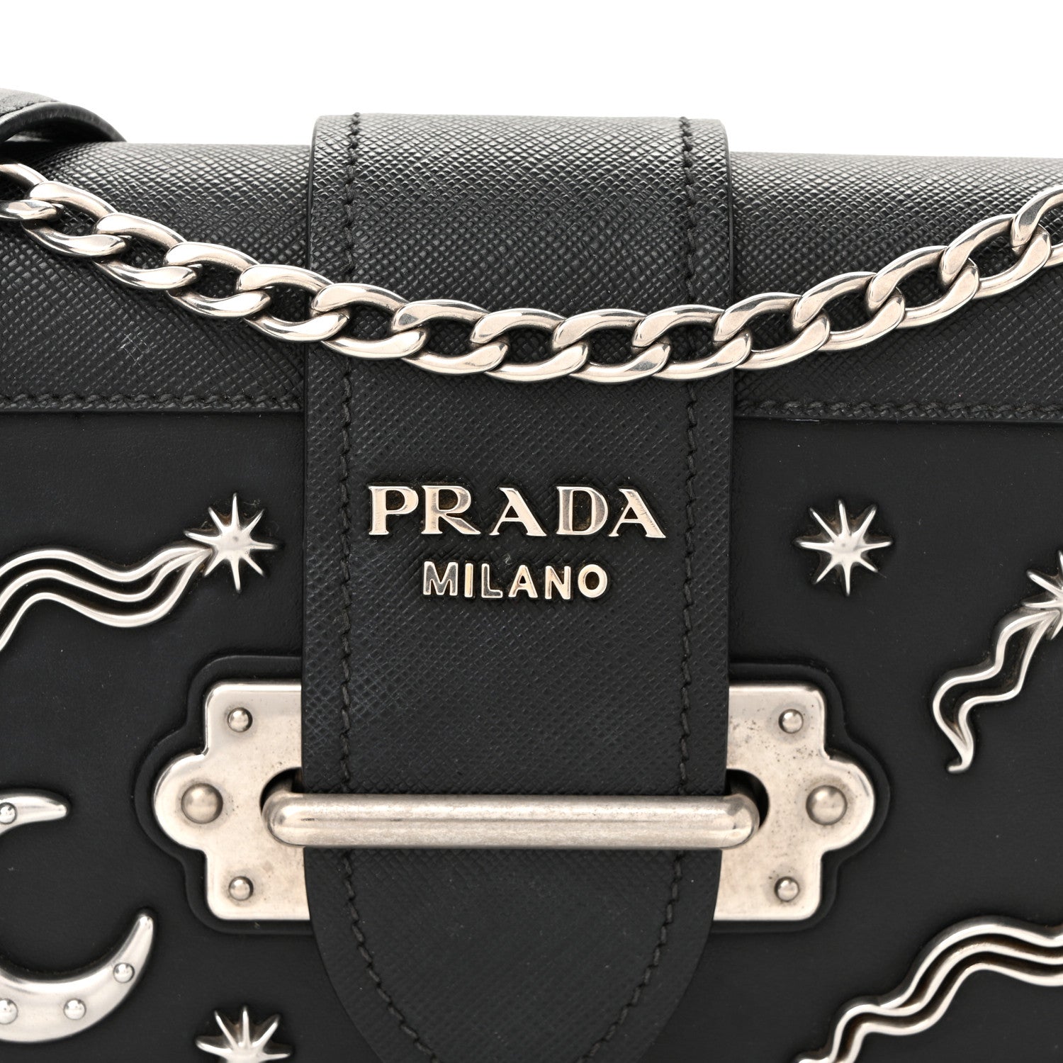 Prada City Calf Saffiano Cahier Astrology Bag Black Black 8 of 11