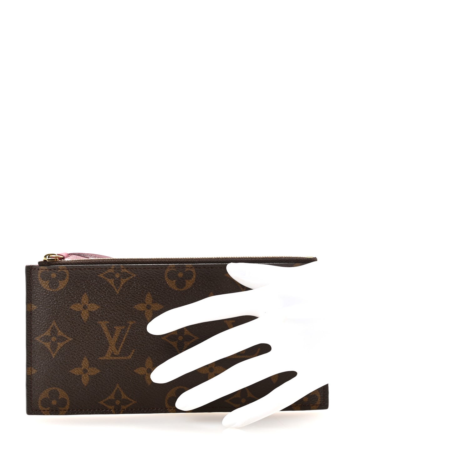 Monogram Felicie Chain Wallet Zippered Insert Fuchsia