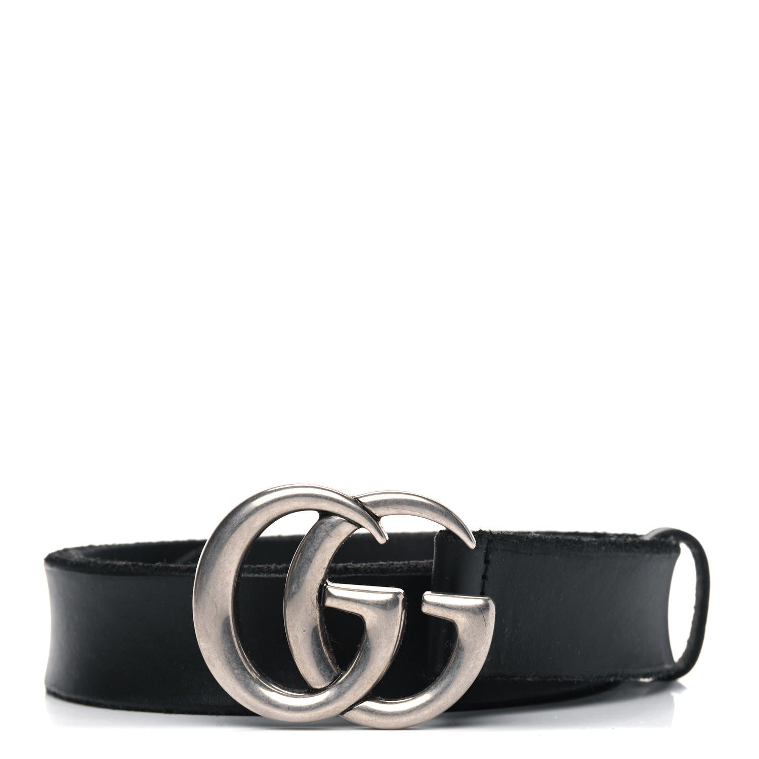 Gucci Cuoio Toscano Nickel Double G 30mm Belt 90 36 Black 1 of 5