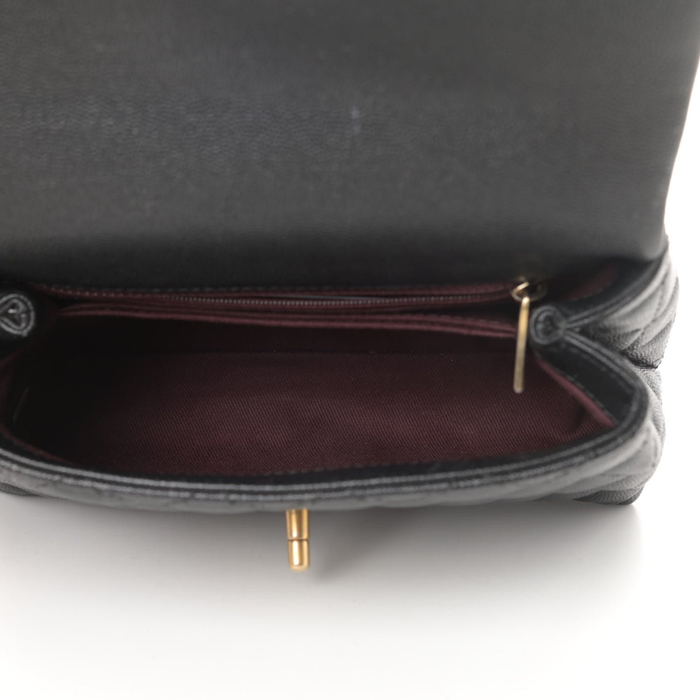 Caviar Quilted Mini Coco Handle Flap Black