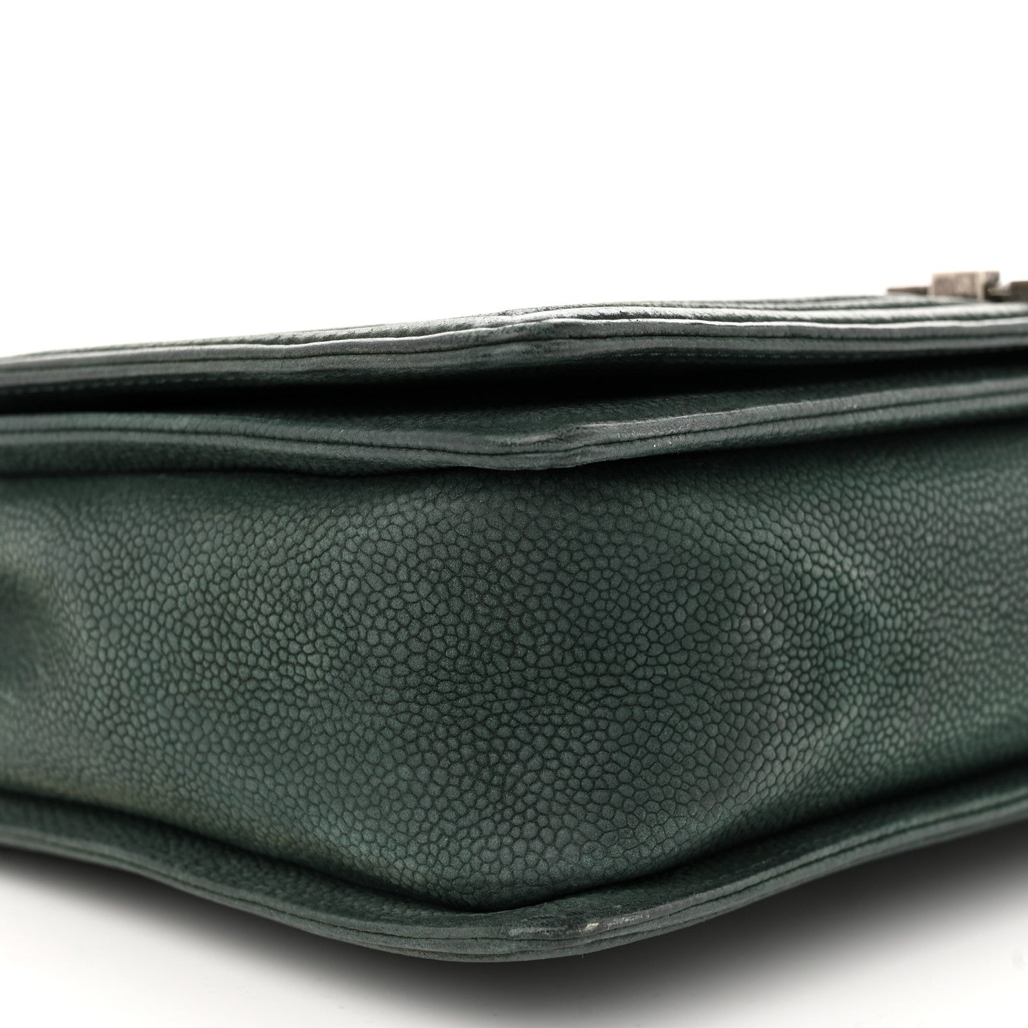 Chanel Iridescent Caviar Quilted Large Boy Flap Dark Green 9 of 14
