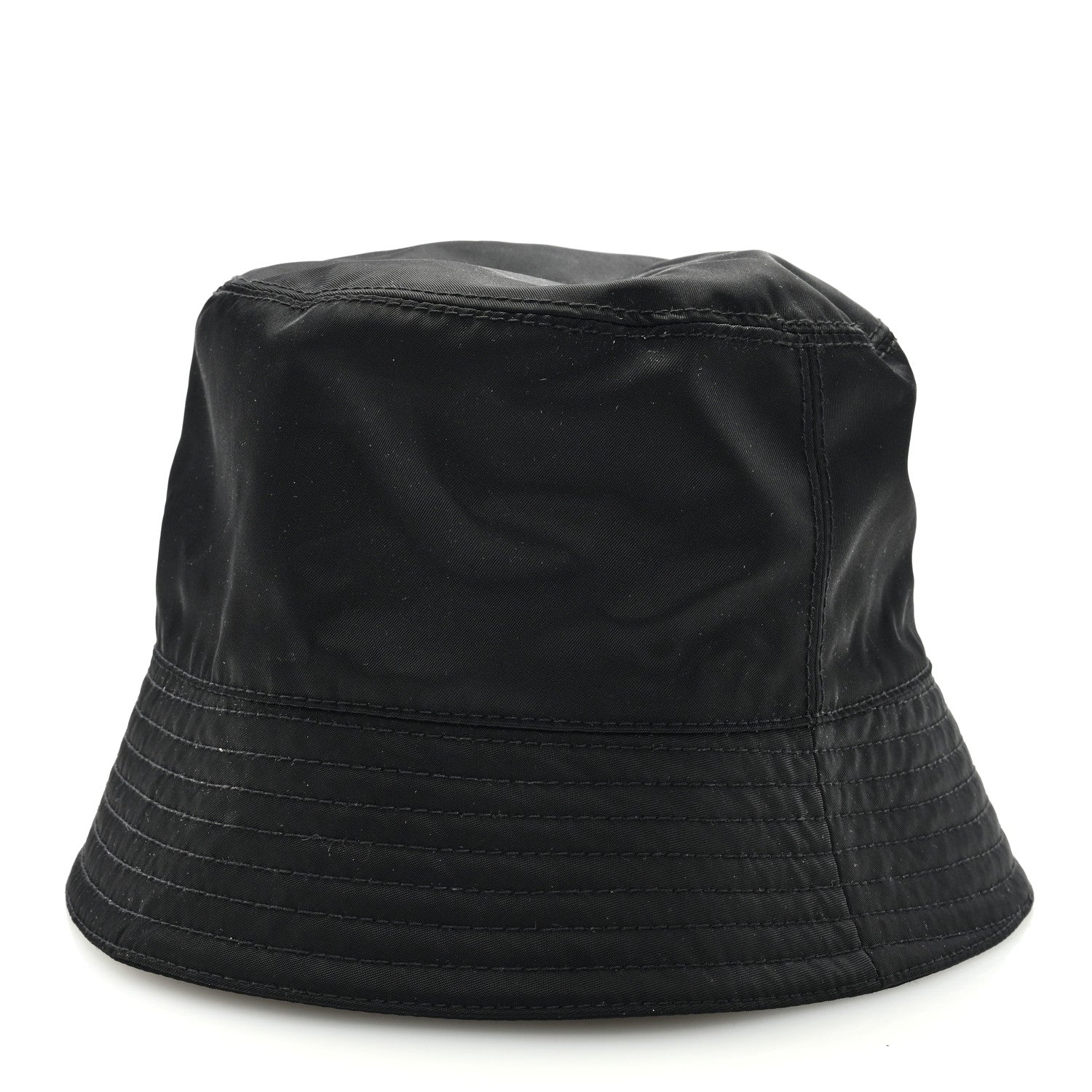 Prada Re-Nylon Metal Triangle Logo Womens Bucket Hat S Black 3 of 7