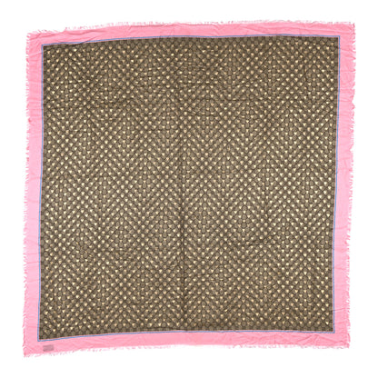 Gucci Silk Twill GG Monogram Bee Scarf Roseate Sky Blue 1 of 3