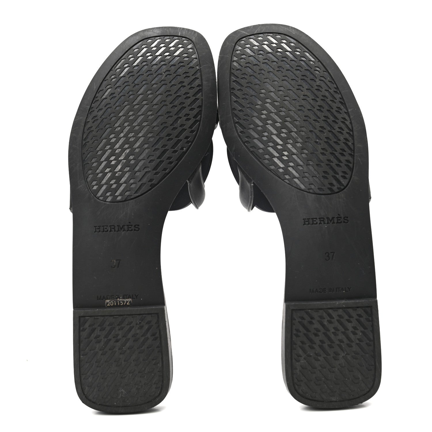 Hermes Rubber Aloha Sandals 37 Black 5 of 8
