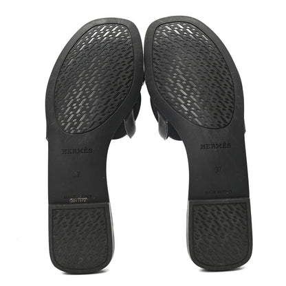 Hermes Rubber Aloha Sandals 37 Black 5 of 8