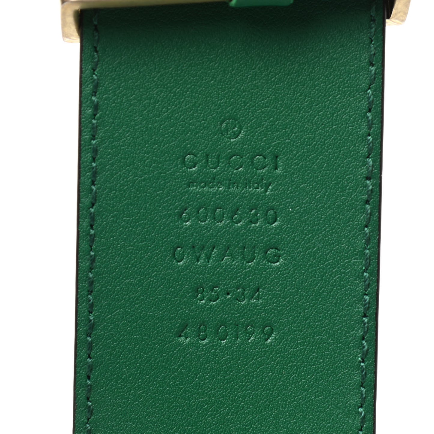 Calfskin Ceramic Glass Double G 40mm Belt 85 34 Emerald Multicolor