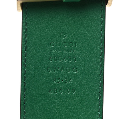 Gucci Calfskin Ceramic Glass Double G 40mm Belt 85 34 Emerald Multicolor 5 of 5