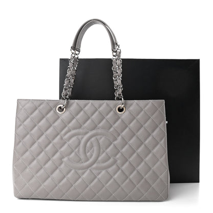 Chanel Caviar Quilted XL Grand Shopping Tote GST Light Grey 11 of 11