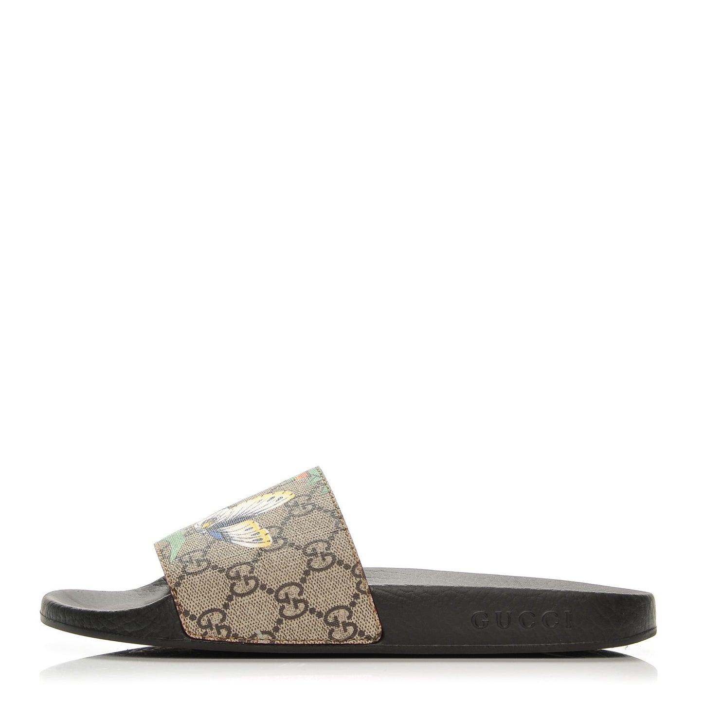 GG Supreme Monogram Tian Womens Slide Sandals 38 Beige Multicolor