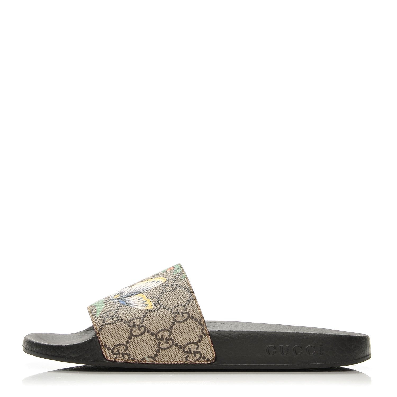 Gucci GG Supreme Monogram Tian Womens Slide Sandals 38 Beige Multicolor 1 of 10