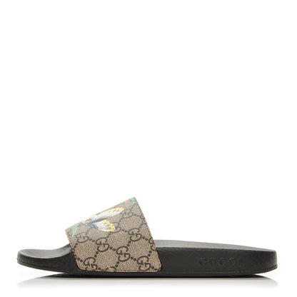 Gucci GG Supreme Monogram Tian Womens Slide Sandals 38 Beige Multicolor 1 of 10