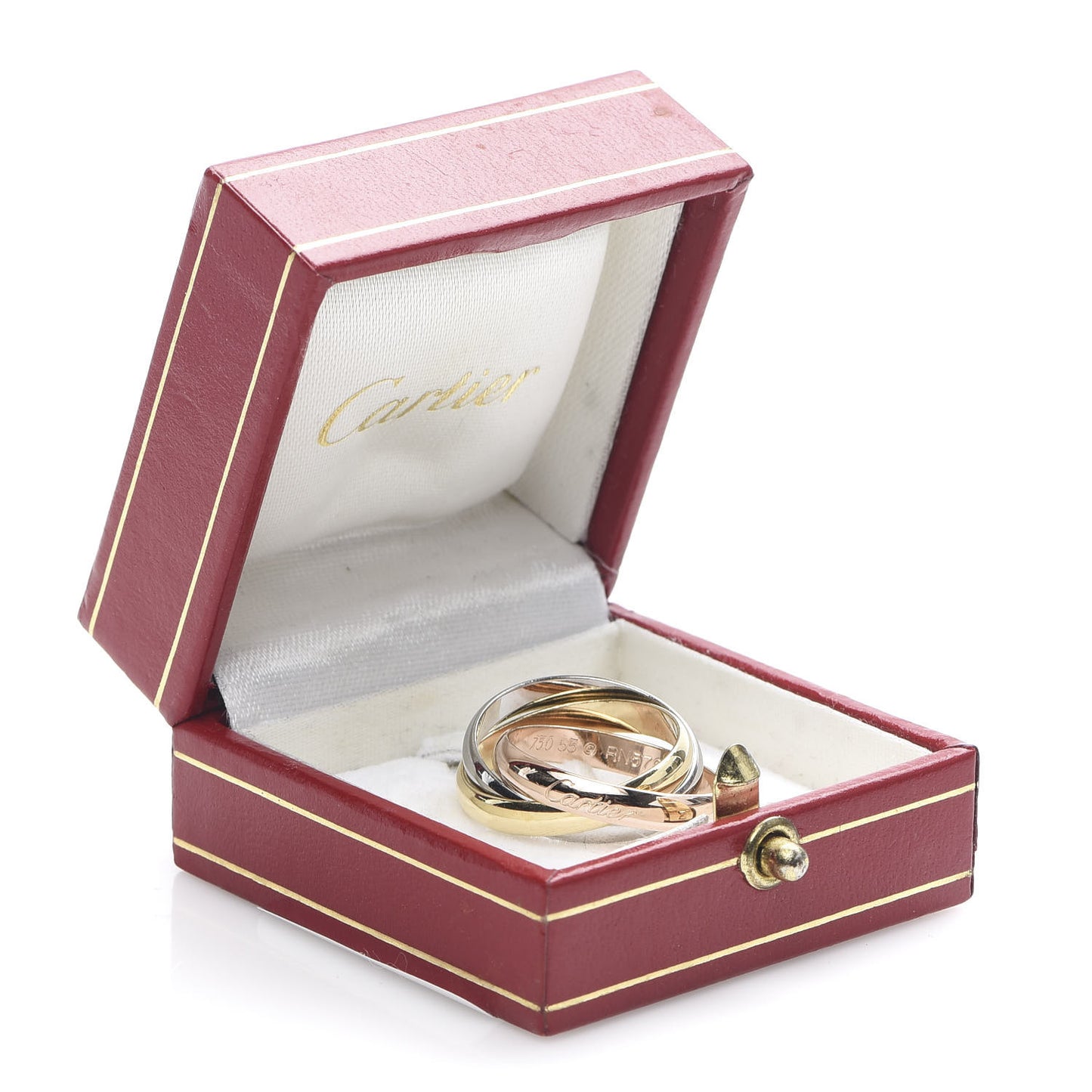 18K Pink Yellow White Gold Small Trinity Ring 55 7.25
