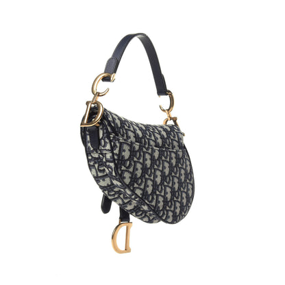 Christian Dior Oblique Mini Saddle Bag Blue 3 of 12