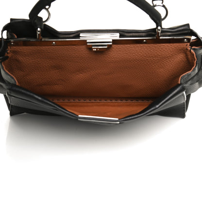 Fendi Cuoio Romano Selleria Bi-Color Large Peekaboo Iconic Satchel Black Mou 4 of 12