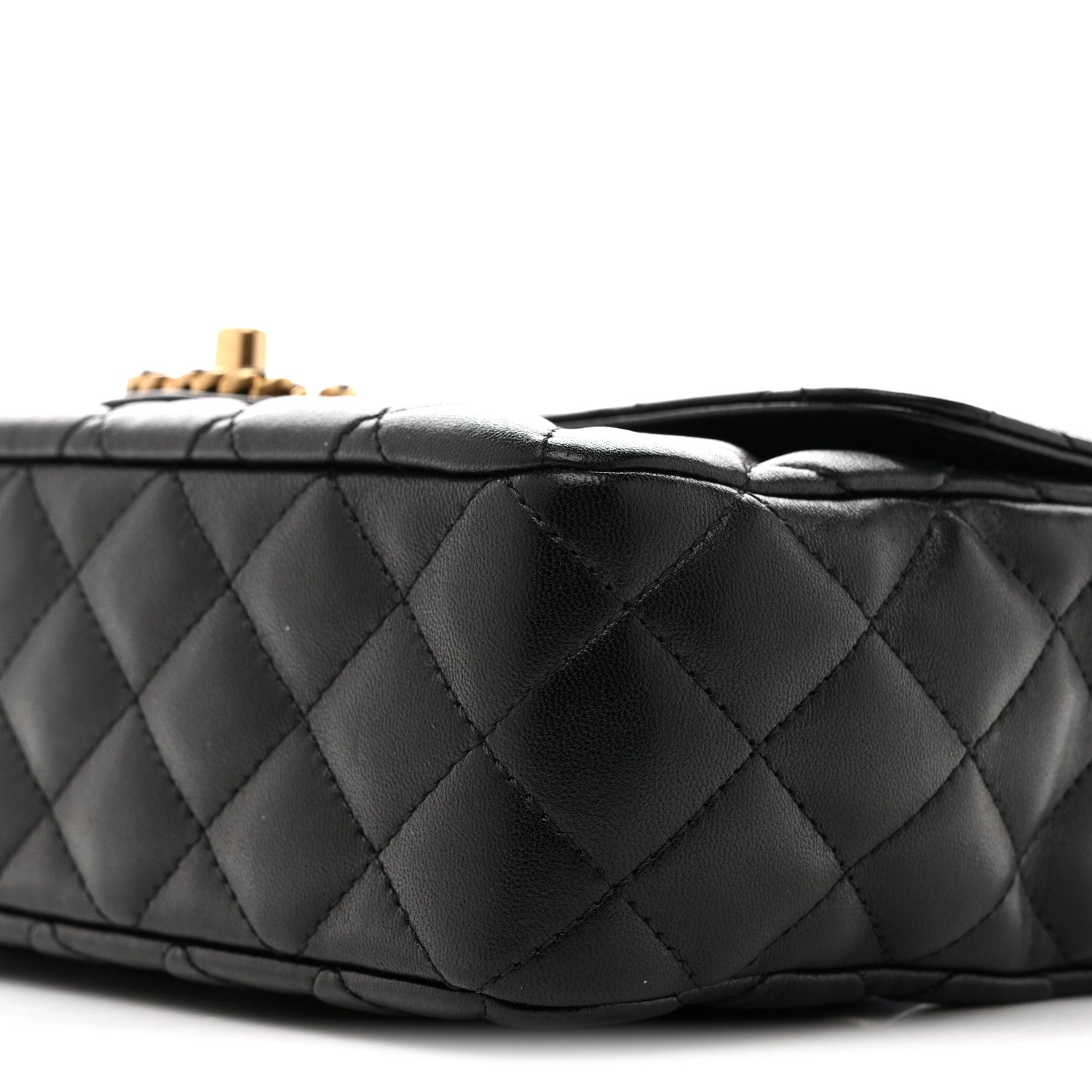 Chanel Lambskin Quilted Small Strass On Top Flap Bag Black 10 of 11