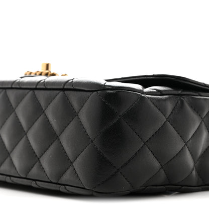 Chanel Lambskin Quilted Small Strass On Top Flap Bag Black 10 of 11