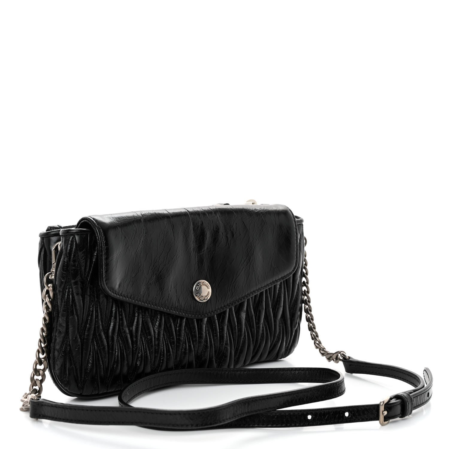 Miu Miu Vitello Lux Matelasse Crossbody Bag Black 3 of 10