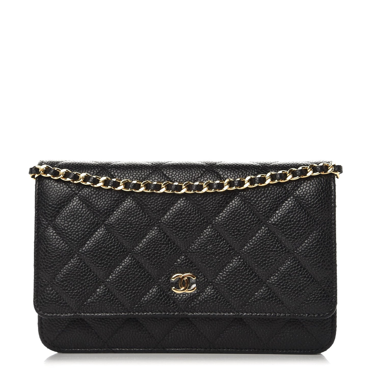 Caviar Quilted Wallet On Chain WOC Black