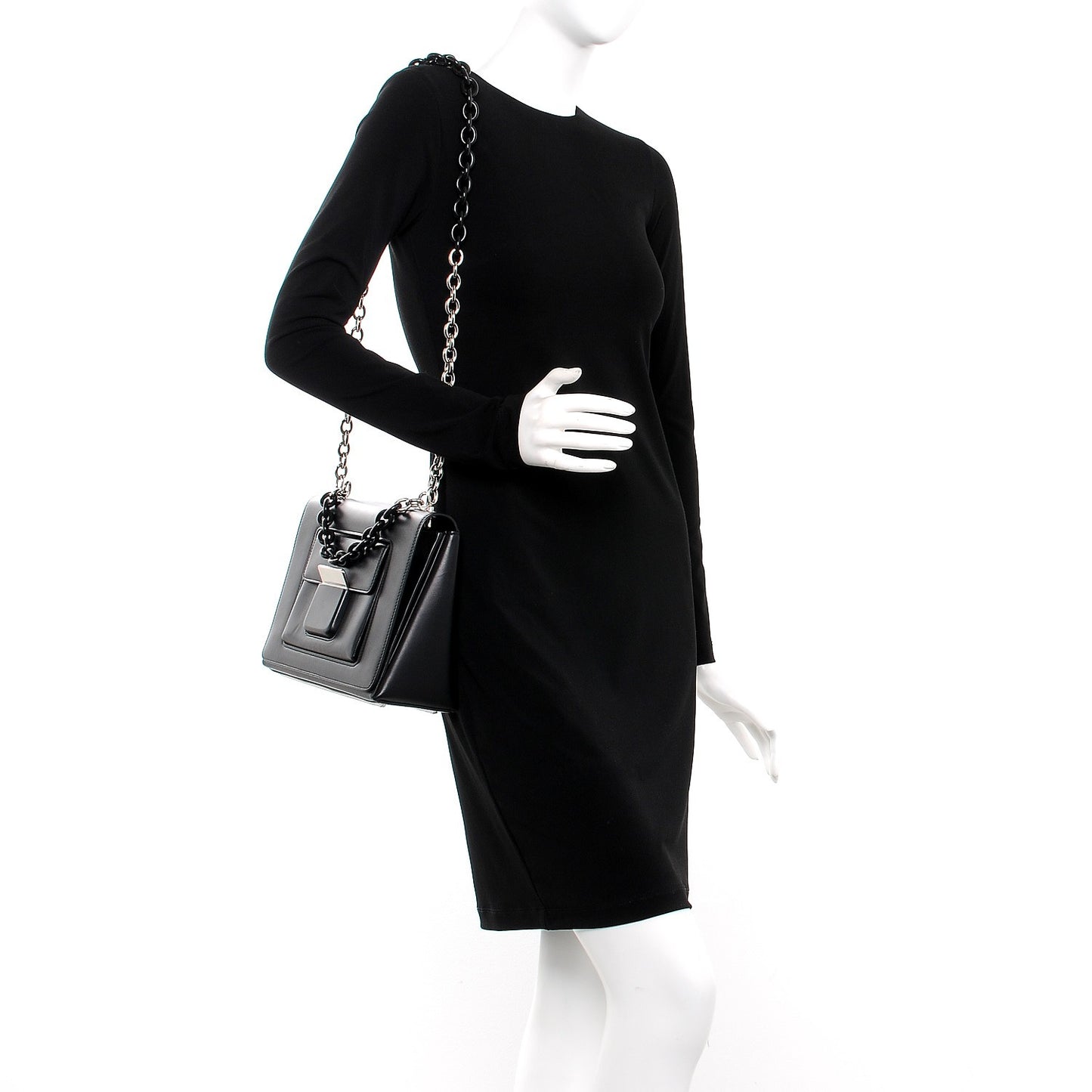 Calfskin Bal58 Shoulder Bag Black